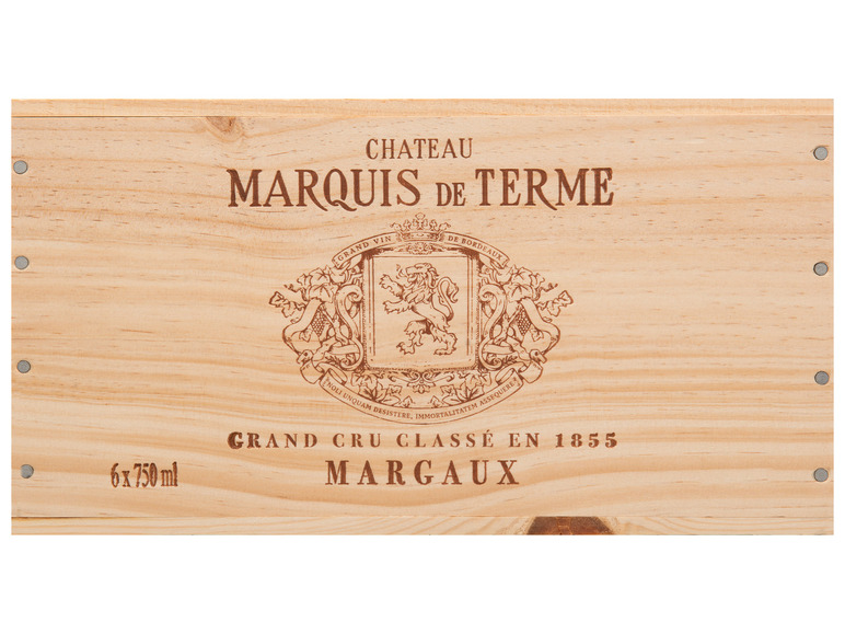 Gehe zu Vollbildansicht: 6 x 0,75-l-Flasche Château Marquis de Terme Margaux 4éme Grand Cru Classé AOC trocken, Rotwein 2018 - Original-Holzkiste - Bild 4