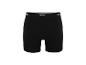 Schwarze Herren-Boxershorts mit weißem Schriftzug am Bund.