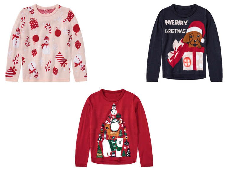 Gehe zu Vollbildansicht: lupilu® Kleinkinder Pullover mit weihnachtlichen Motiven - Bild 1