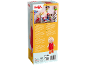 Verpackung einer Stoffpuppe mit Bildern der Puppe und ihrer Freunde in verschiedenen Outfits.