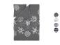 Graues Bettwäsche-Set mit weißen und hellgrauen Schneeflocken.