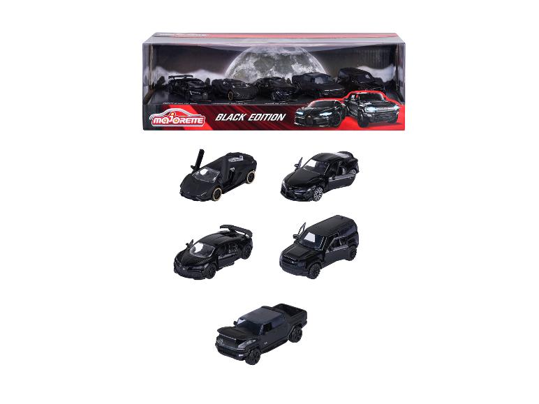 Majorette Black Edition Set mit schwarzen Spielzeugautos und Displaybox