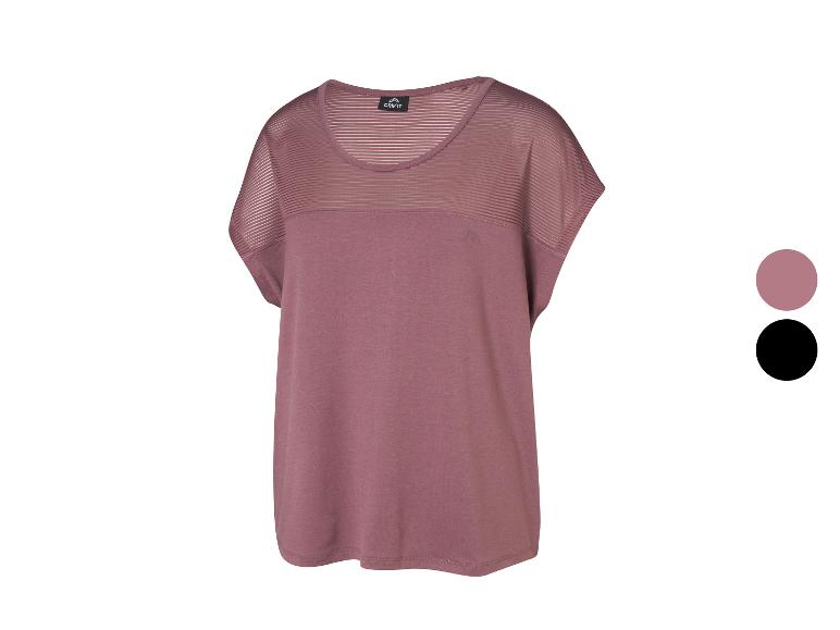 Rosa Sport-T-Shirt mit kurzen Ärmeln und transparenten Einsätzen