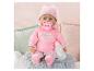 Babypuppe mit rosa Kleidung, Schnuller und Flasche