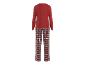 Roter Damen-Pyjama mit karierter Hose, Rückansicht
