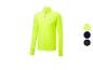 Ein neongelbes Langarm-Trainingsshirt mit Reißverschluss und Farboptionen.