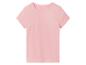 Hellrosa T-Shirt mit kurzen Ärmeln.