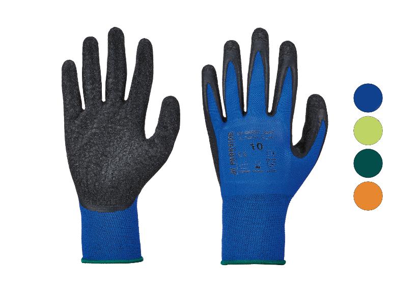 PARKSIDE Arbeitshandschuhe in Blau und Schwarz, mit texturiertem Griff und Farboptionen.