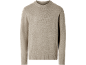 Herren-Pullover in Beige mit langen Ärmeln und Rundhalsausschnitt