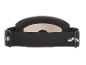 Schwarze Skibrille mit weißem Logo auf dem Band, Rückansicht.