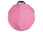 Rosa runde Reißverschlusstasche mit schwarzem Tragegurt