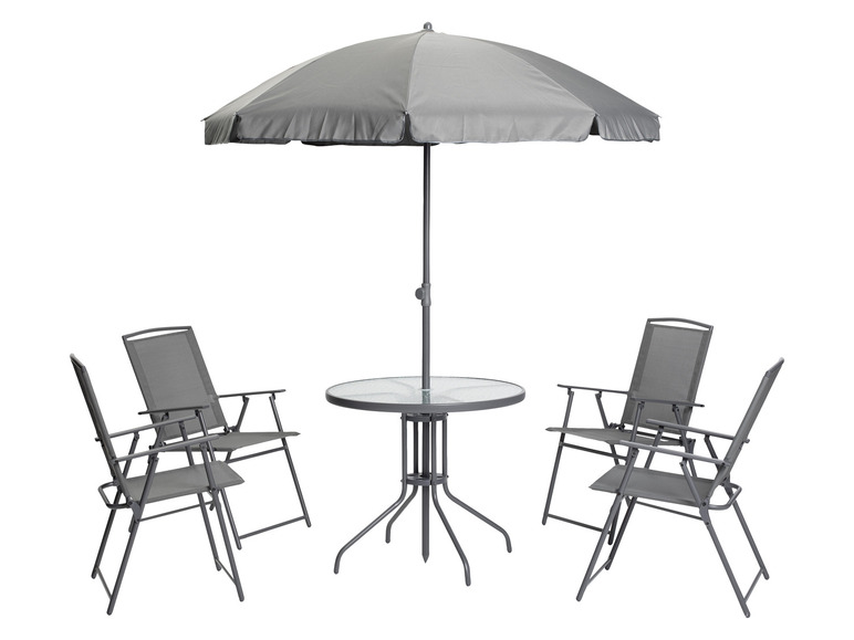 Gehe zu Vollbildansicht: LIVARNO home Sitzgruppe mit Sonnenschirm, 6-teilig, anthrazit - Bild 3