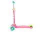 Pinker Kinderroller mit drei Rädern und Einhorn- und Fruchtdrucken