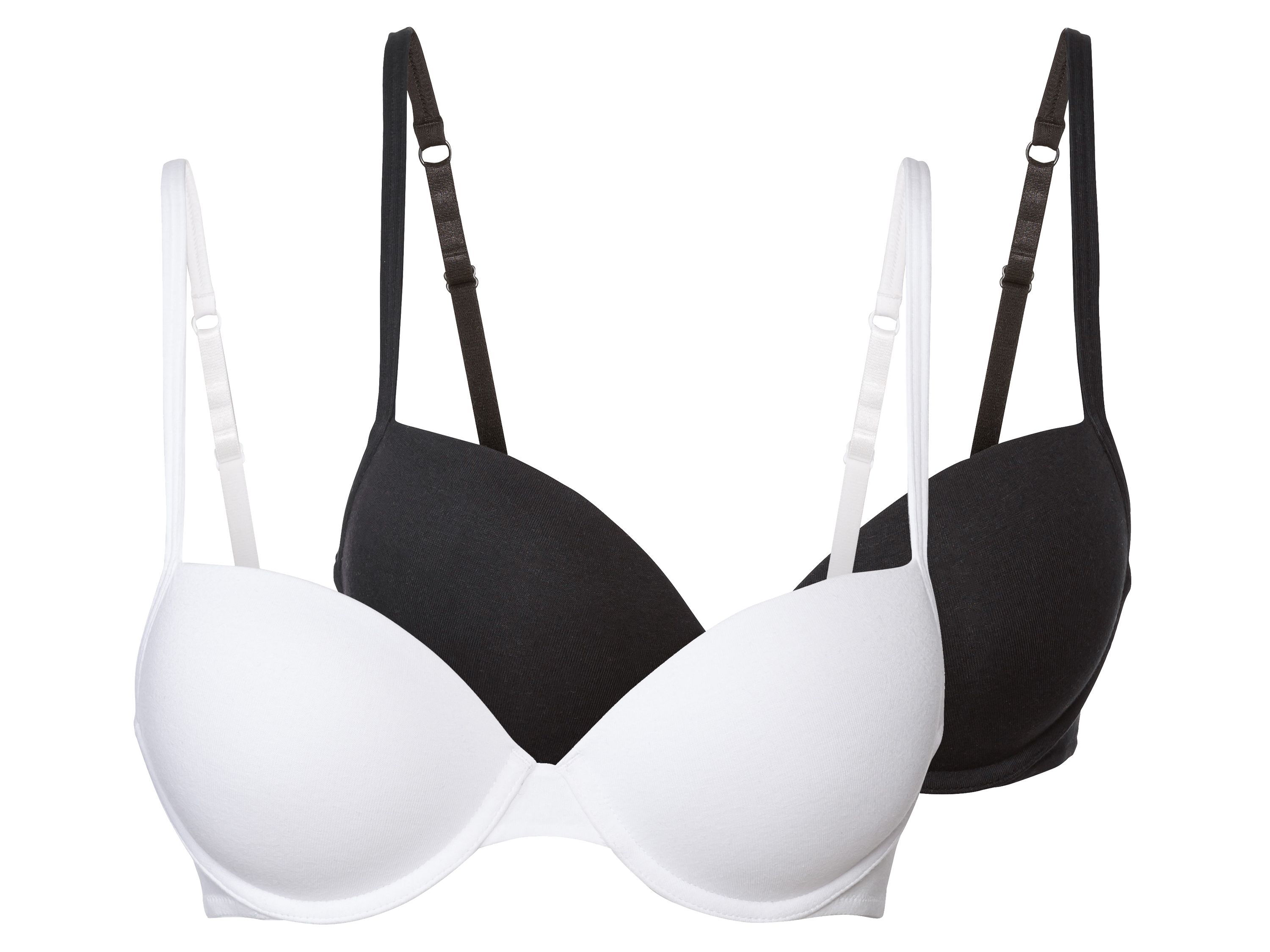 esmara® Damen Bügel BH, 2 Paar (Schwarz/weiß, 85C) | 04334036082690