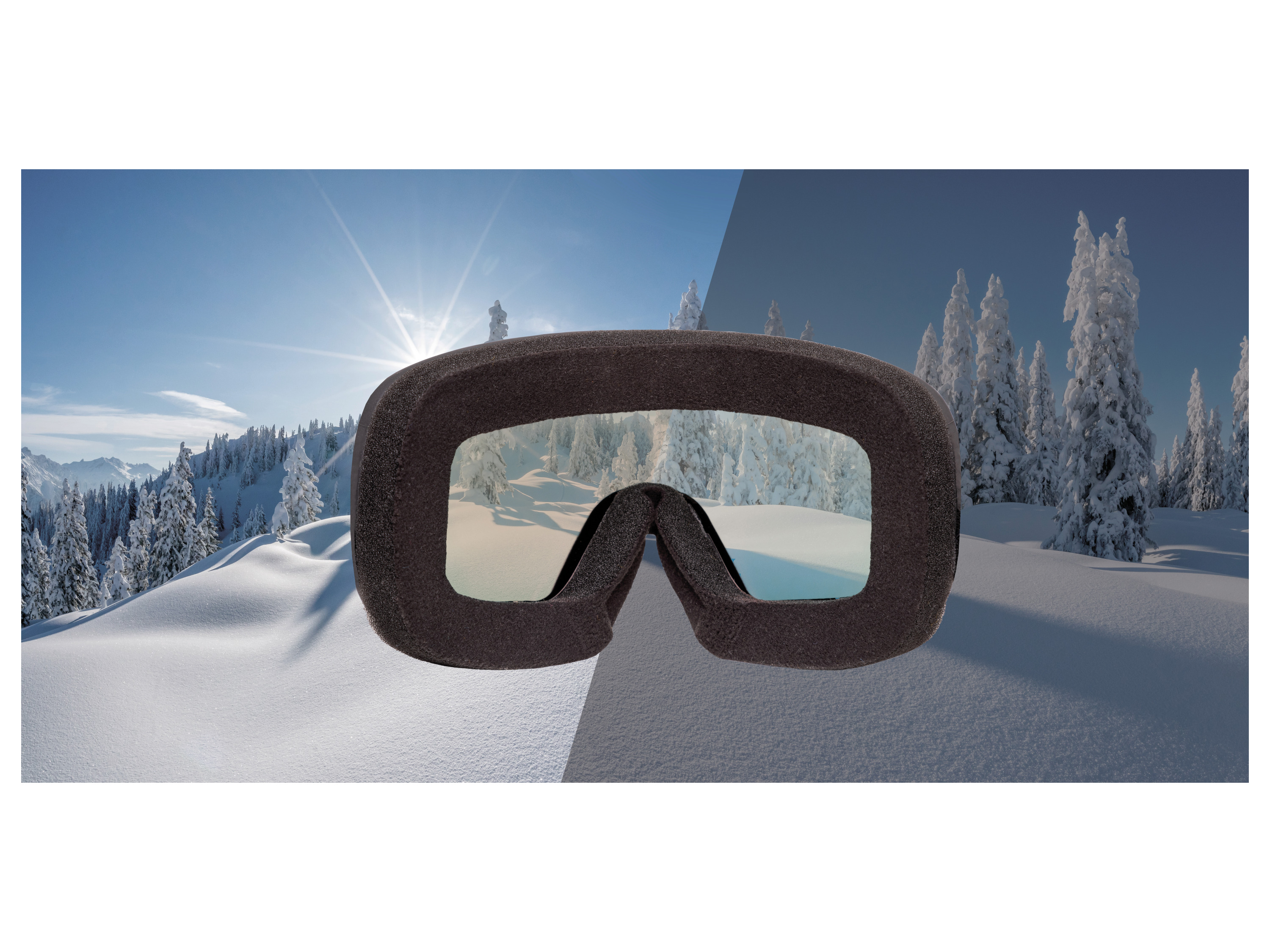Thumbnail - CRIVIT Damen Herren Ski- und Snowboardbrille, mit selbsttönendem Visier (Schwarz)