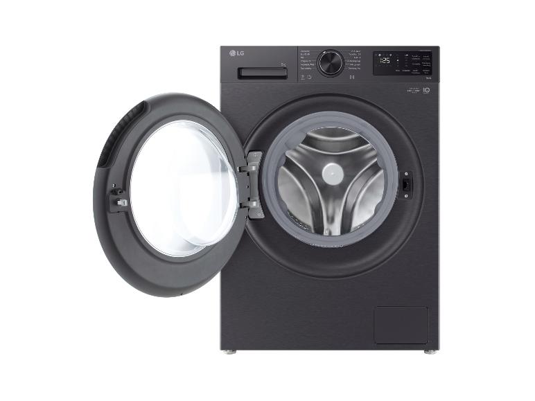 LG Waschmaschine F2X7SLIM9B mit geöffneter Tür.