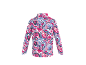 Langarmshirt mit farbenfrohem Fuchs- und Blumenmuster.