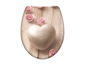 Toilettensitz mit Herzdesign und rosa Rosen