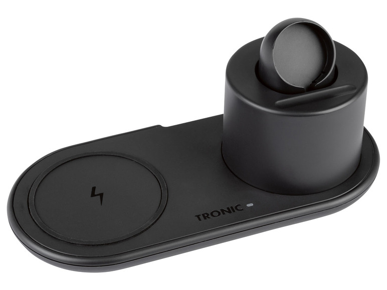 Gehe zu Vollbildansicht: TRONIC® Ladegerät 3 in 1, mit Apple Watch Halter und USB-A Port - Bild 2