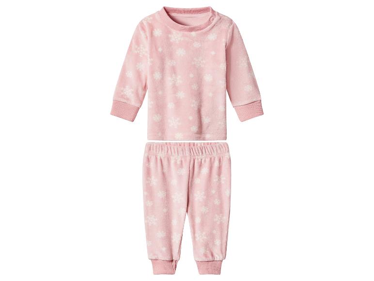 Rosa Baby-Pyjama mit Schneeflockenmuster