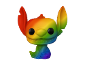 Sammelfigur einer Zeichentrickfigur in Regenbogenfarben.