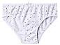 Weißer Slip mit schwarzen Punkten und einer kleinen Schleife am Bund.