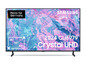 Ein Samsung 2024 CU6979 Crystal UHD-Fernseher mit abstraktem Hintergrund.