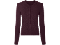 Dunkelroter Damen-Cardigan mit langen Ärmeln und Knöpfen.