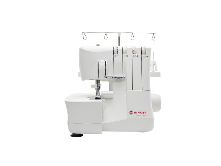 Weiße Singer S14-954 Overlock-Nähmaschine mit Garnhaltern