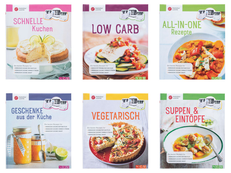 Rezeptbücher für die Monsieur Cuisine mit schnellen Kuchen, Low Carb, All-in-One Rezepten, Geschenken aus der Küche, vegetarischen Gerichten und Suppen & Eintöpfen.