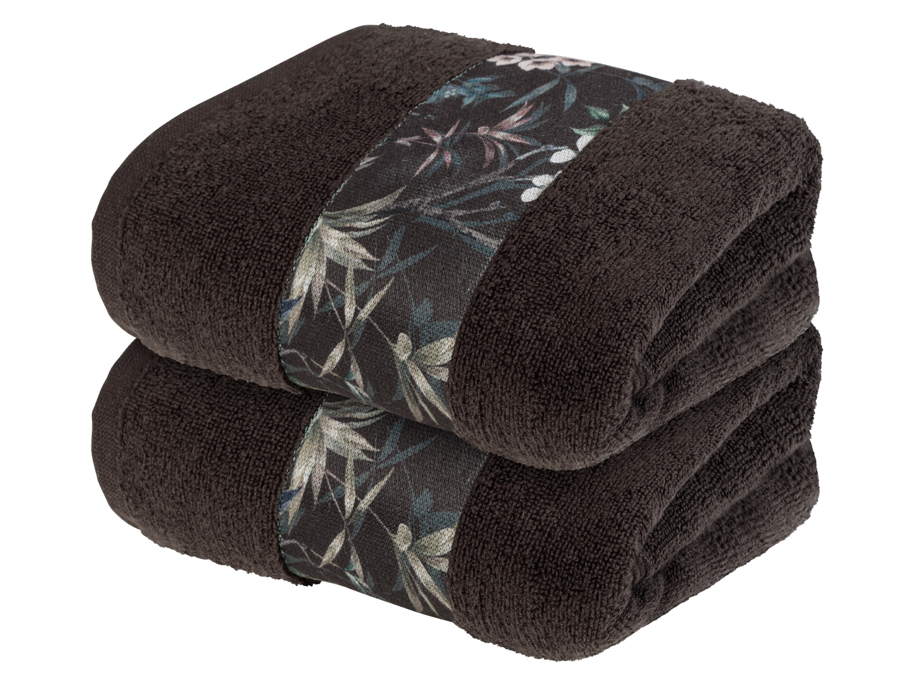 Thumbnail - LIVARNO home Handtuch 500gsm 50x100cm (Blumen grau)""