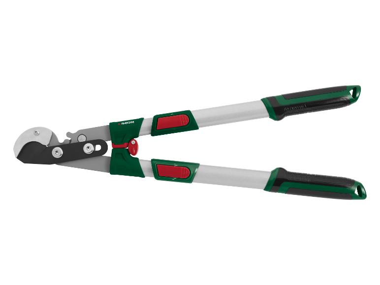 Parkside Astschere in Grün und Schwarz mit verstellbaren Griffen