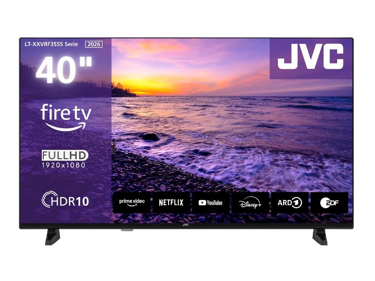 JVC 40' Full HD Fire TV mit HDR10, inklusive Streaming-Apps wie Netflix und YouTube.