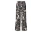 Schwarze weite Hose mit Blumen- und Fruchtmuster
