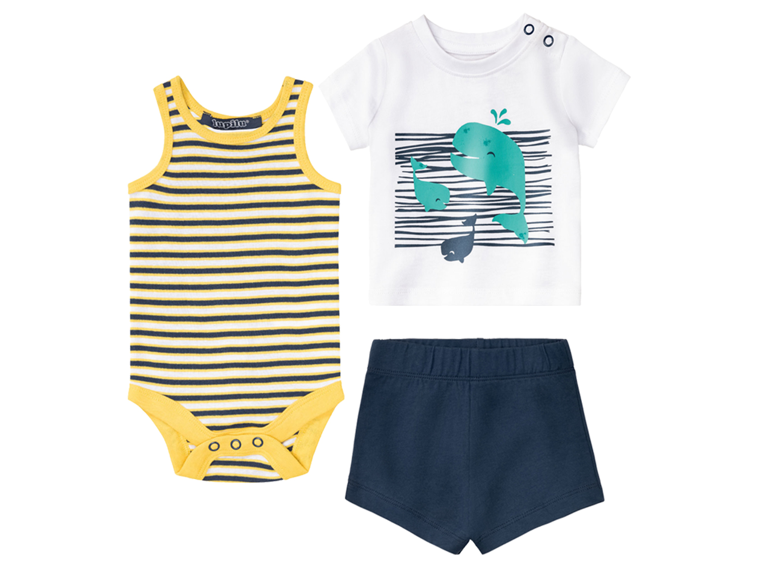 lupilu® Baby Sommerset (weiß/gelb/navy, 62/68) | 04052916065426