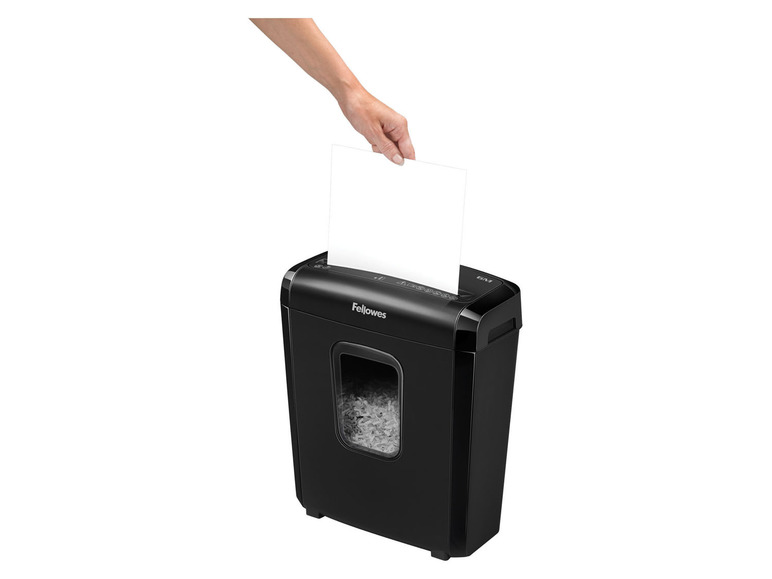 6M Aktenvernichter »Powershred® Fellowes bis Mini-Cut«, Blatt zu 6