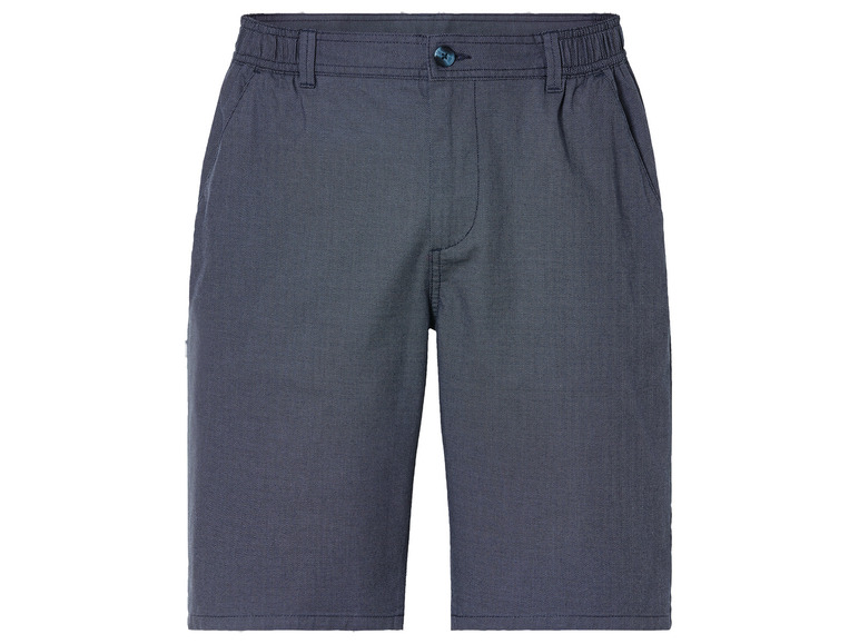 Dunkelblaue Shorts mit Gummizug in der Taille.