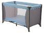 Blaues und graues Reisebett für Babys mit Netzseiten