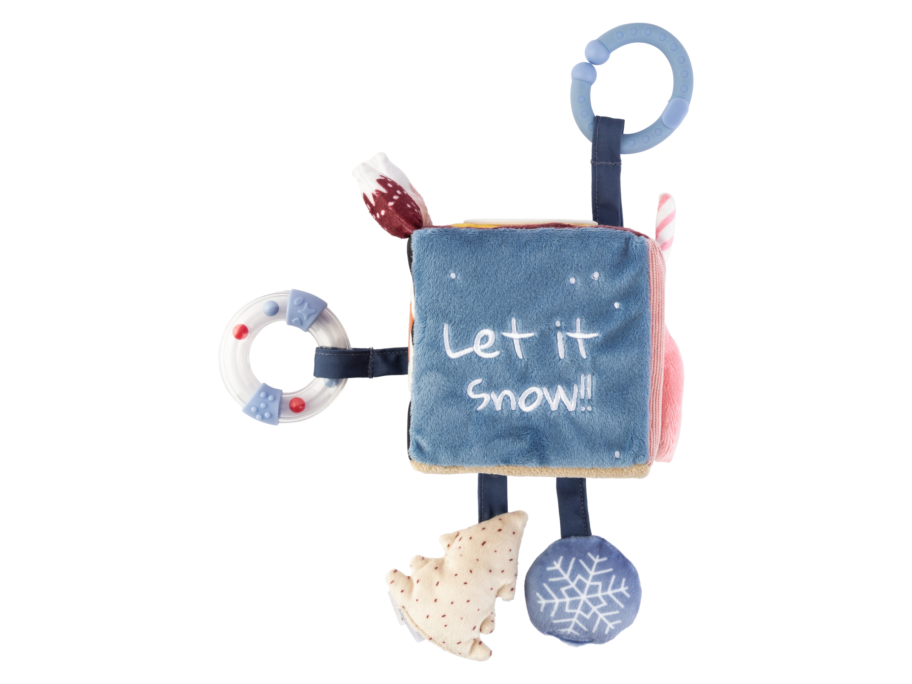 lupilu® Activity Tiere Team Lupilu (Würfel)““ | Rasselring und 3-D-Element mit Quietsche animieren das Baby zum Greifen und Fühlen Mit C-Ring für einfache Befestigung – ideal für unterwegs Activity-Würfel Vielfältige Spielfunktionen zum Entdecken: Spiegel, Glöckchen