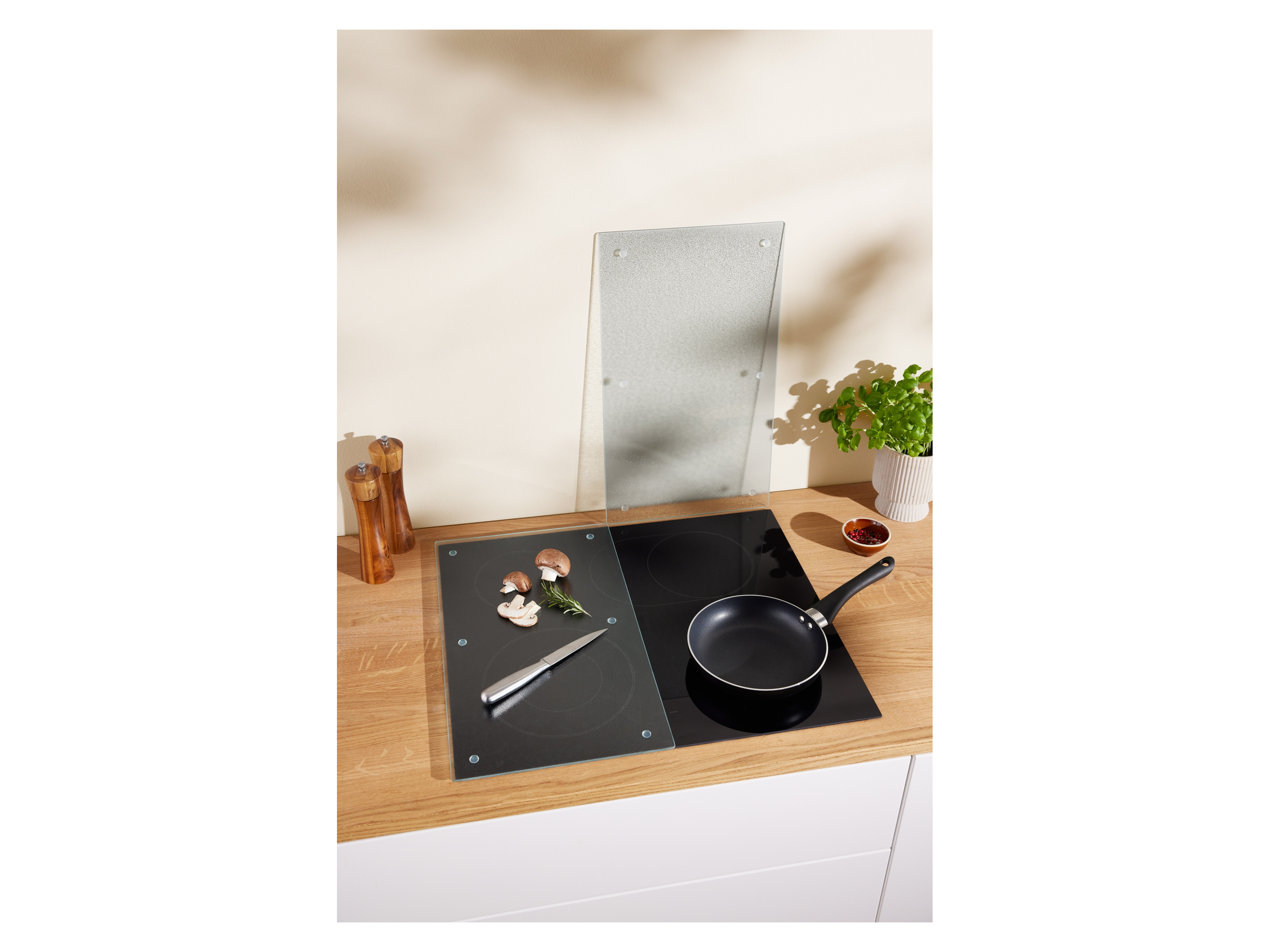 Thumbnail - SILVERCREST® Glas-Herdabdeckplatten, 2 Stück (transparent milchig)