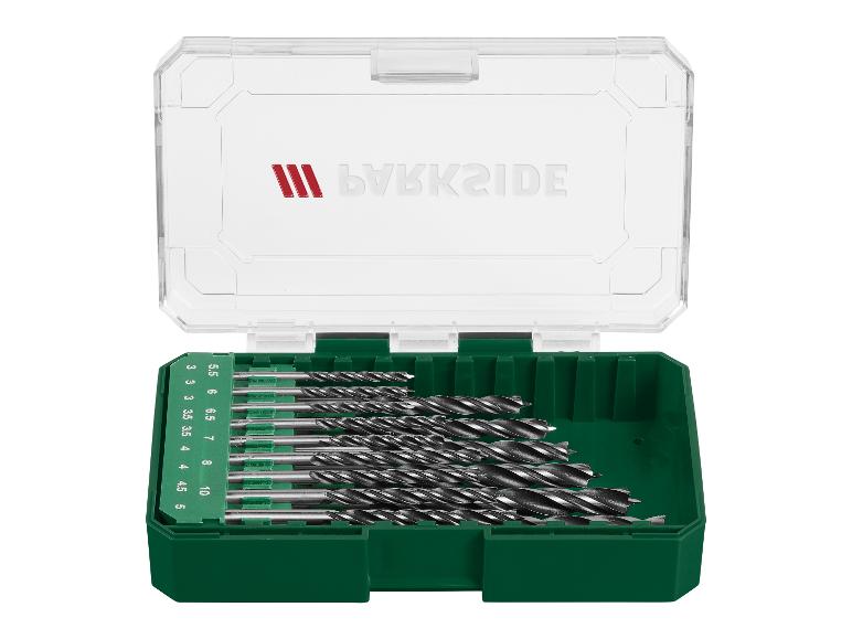 Parkside Holzbohrer im Aufbewahrungsbehälter.