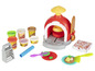 Play-Doh Pizzaofen mit Zubehör und Knete in verschiedenen Farben.