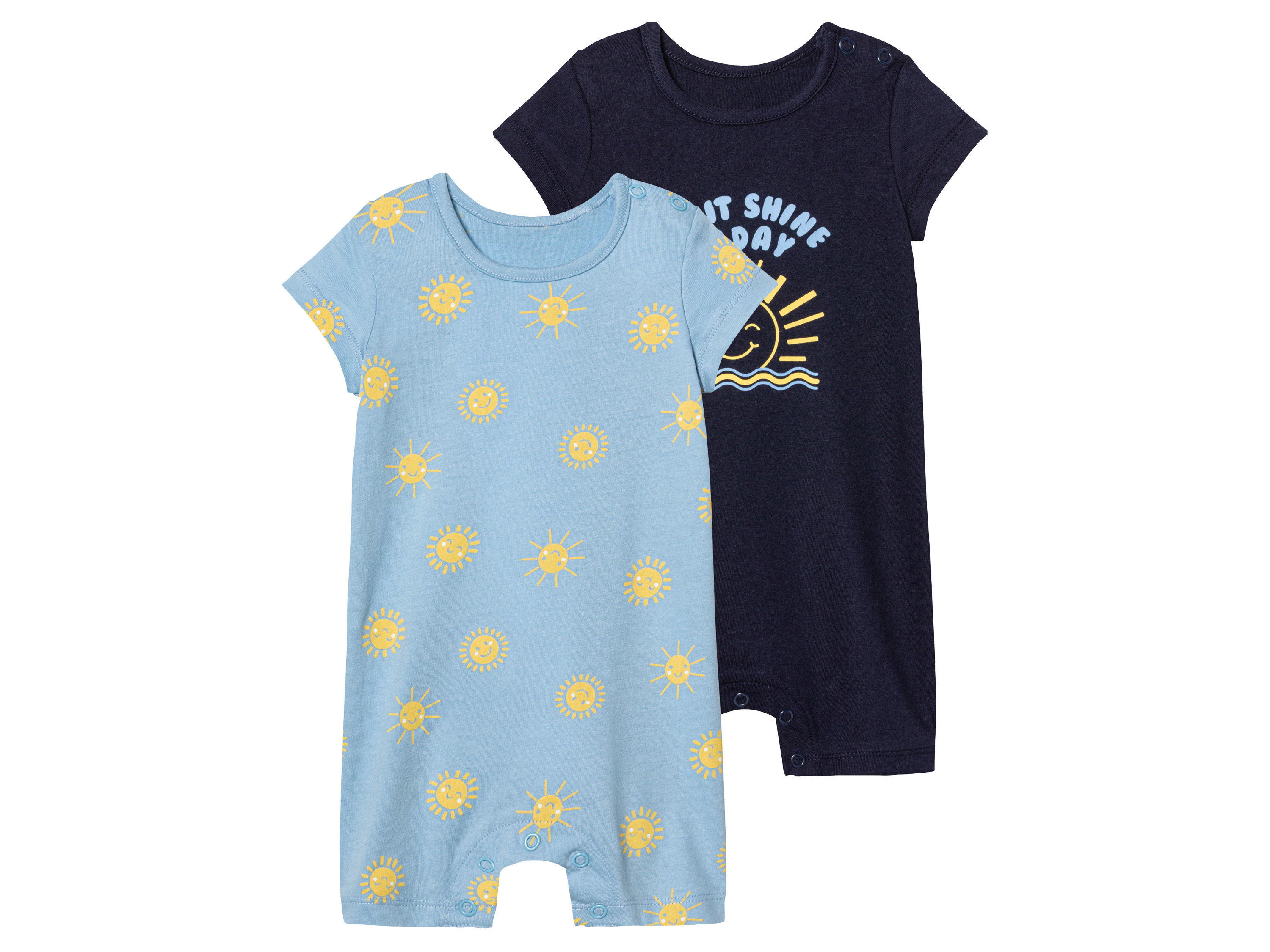 lupilu® Baby Playsuits, 2 Stück (hellblau/navy, 50/56) | 04335747074837