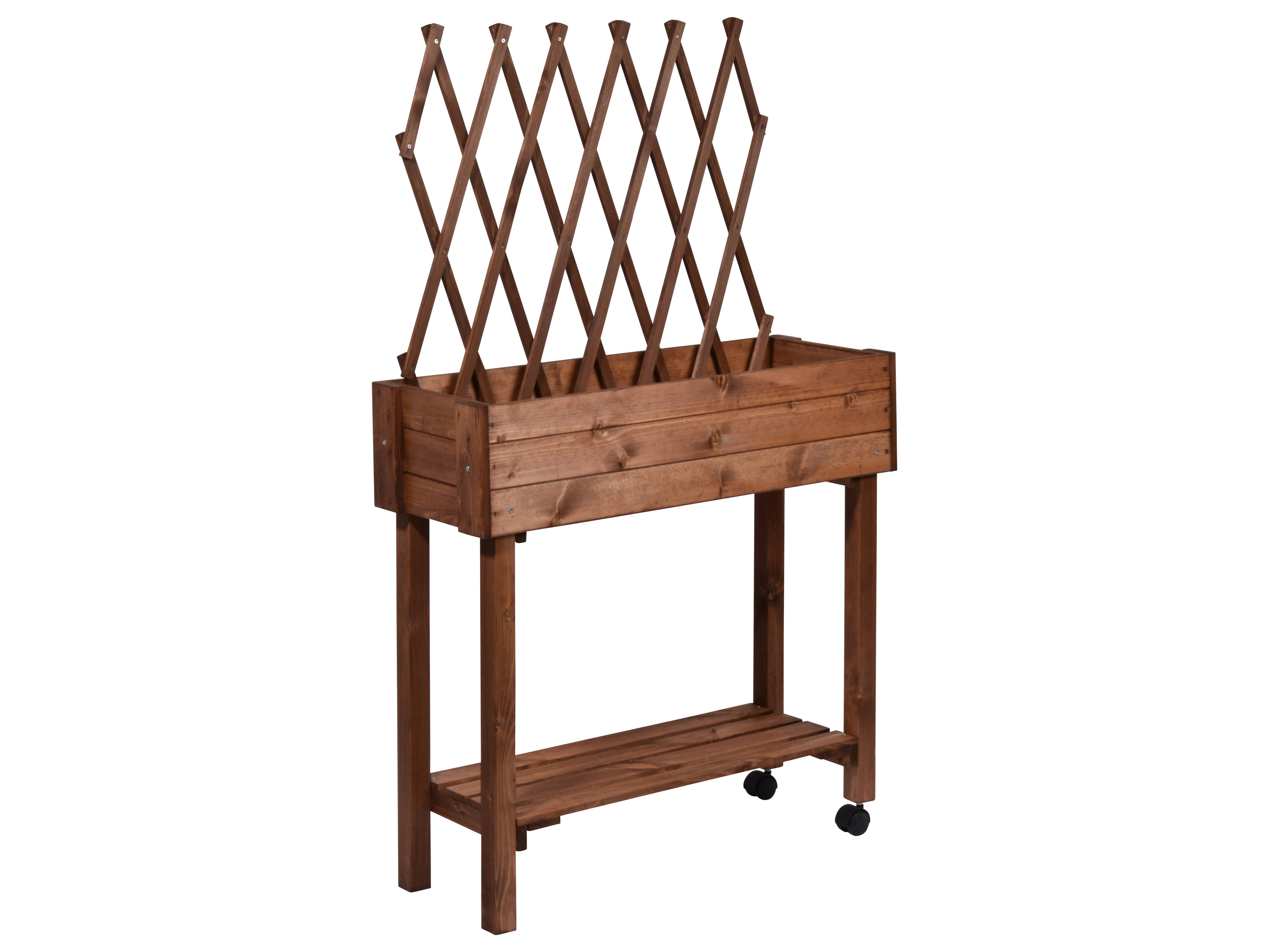 Thumbnail - dobar Rollbares Hochbeet mit Rankgitter (Braun)