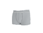 Graue Herren-Boxershorts mit weißem Gummiband.
