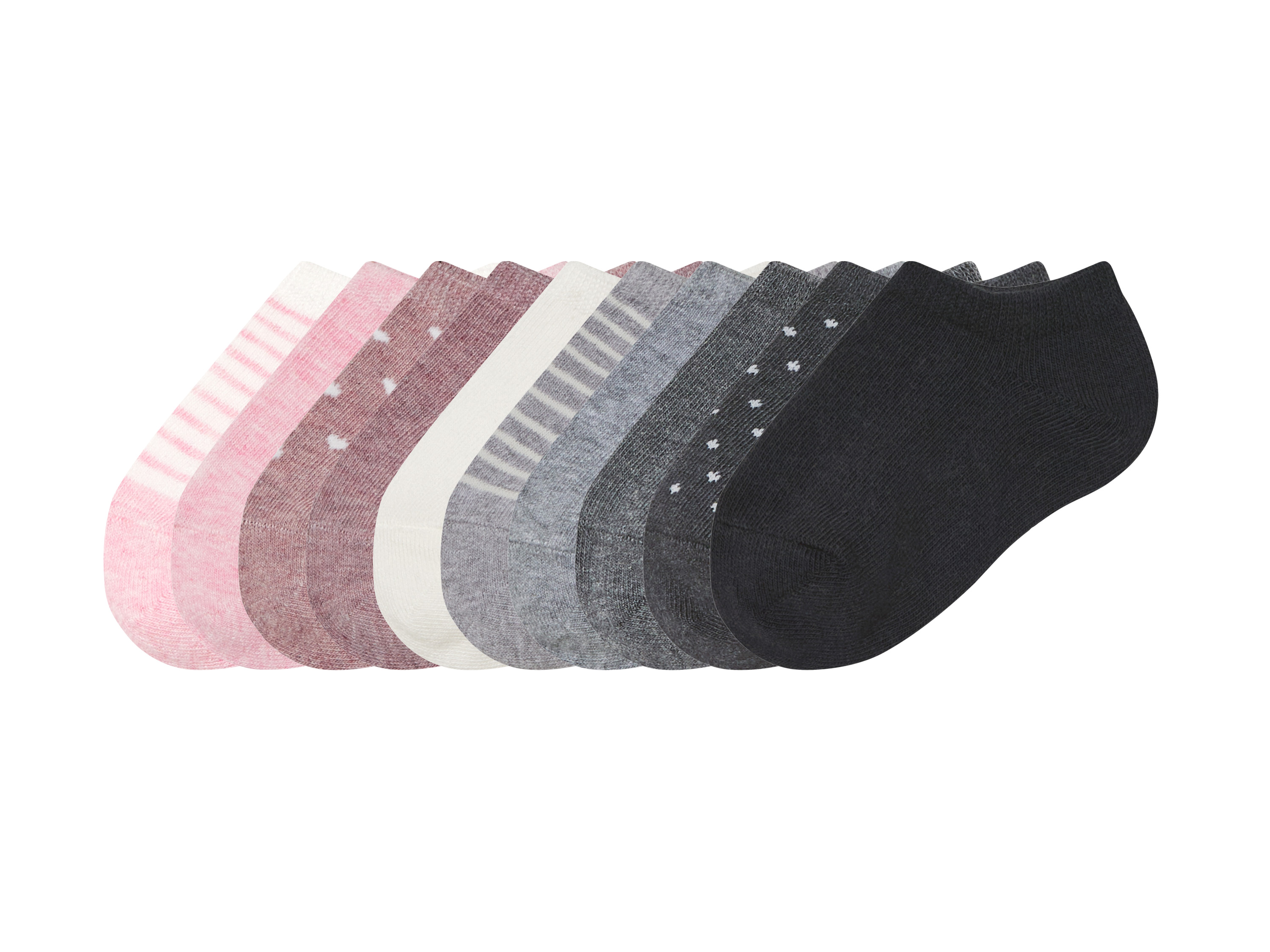 LUPILU® Kleinkinder Sneakersocken, 10 Paar (rosa/creme/grau/navy, 19/22)