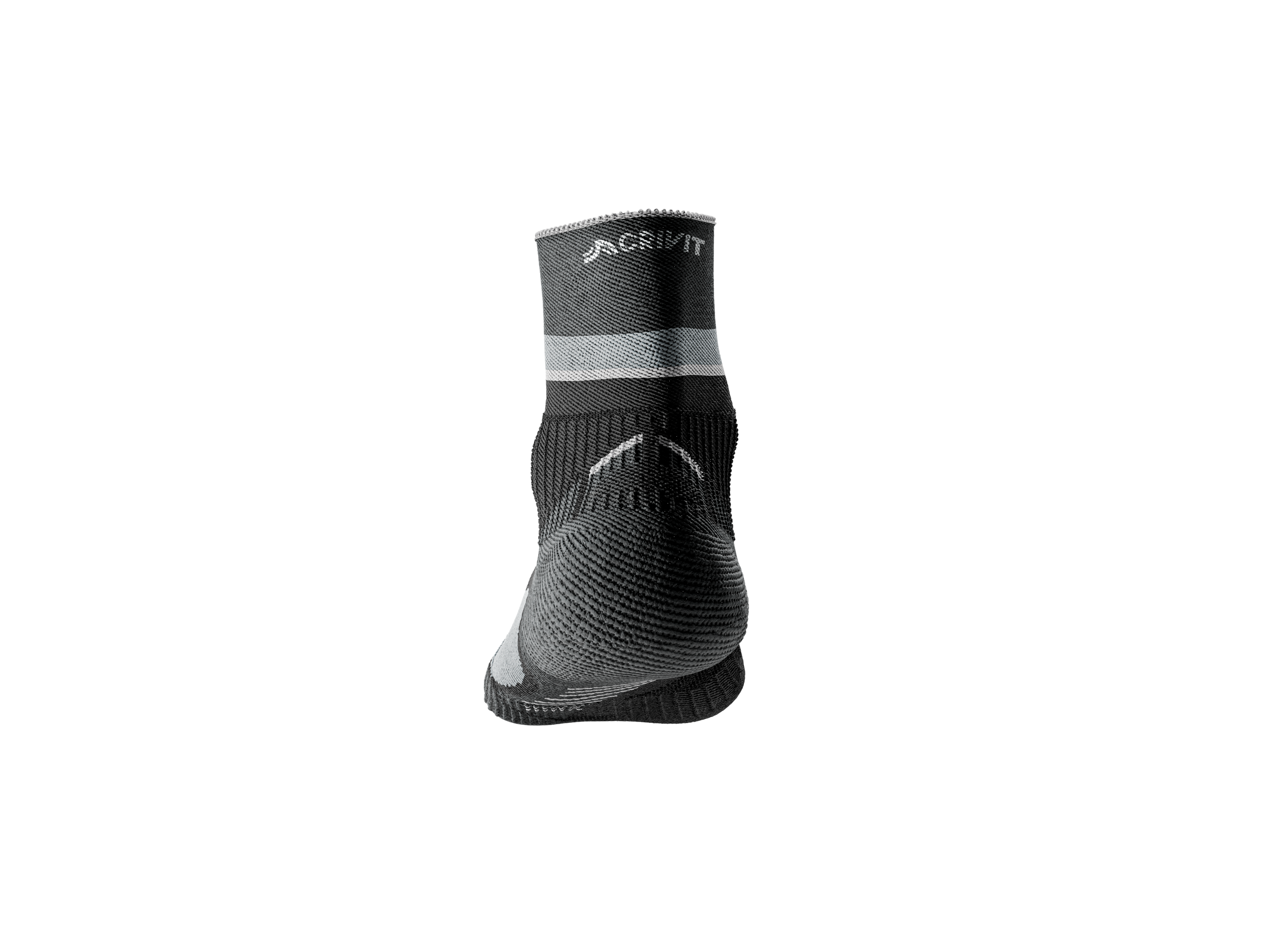 Thumbnail - CRIVIT Outdoorsocken, 2 Paar, mit SmartStep-Fußbett (schwarz/grau/lila, 35/36)