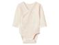 Cremefarbener Langarm-Babybody mit Wickelverschluss