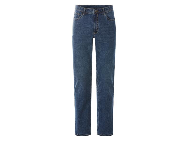 Dunkelblaue Herren-Jeans mit geradem Bein.