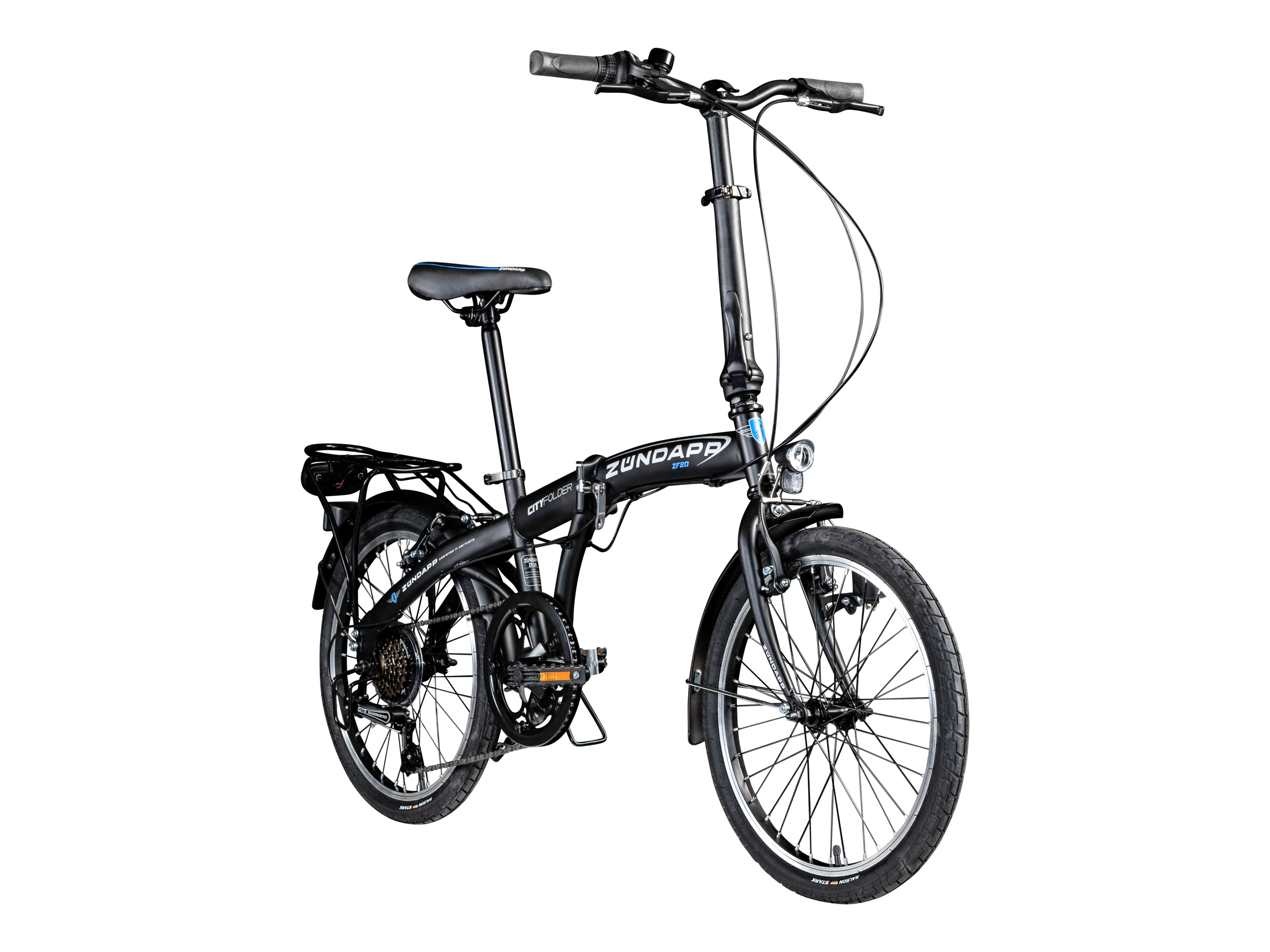 Thumbnail - Zündapp ZF20 Speed Folder Klapprad Faltrad Stadtrad (Schwarz, 20 Zoll)